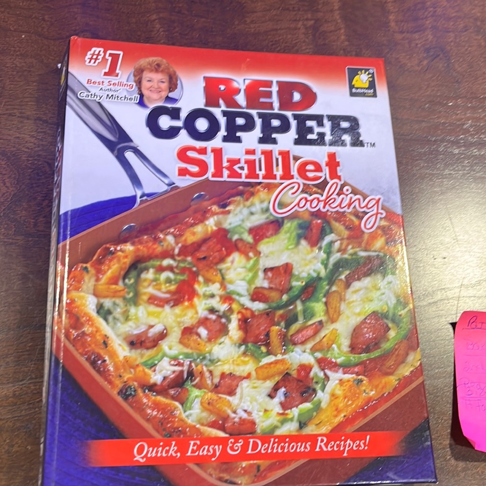 Red copper skillet cook book.  New.